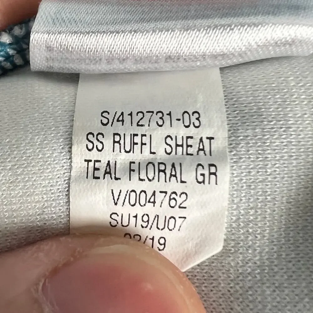 Old Navy Womens L Tropical Resortwear Vacation Euro Summer Ruffle Sheath Dress - Picture 8 of 10